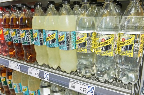 Soft drinks in plastic bottles