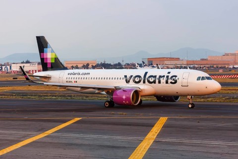 A Volaris Airbus A320neo aircraft with registration N538VL at Mexico City Airport