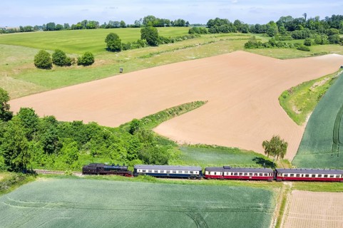 Steam train of the Miljoenenlijn Museum Railway Steam railway Aerial view near Wijlre