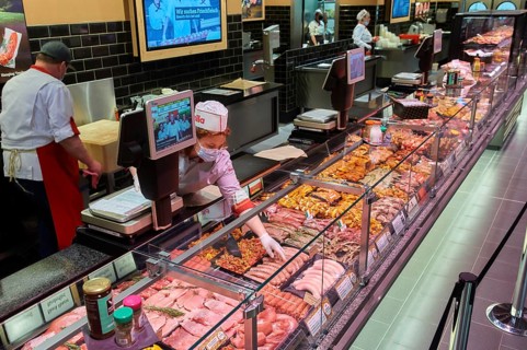 Service counter for meat and sausage products