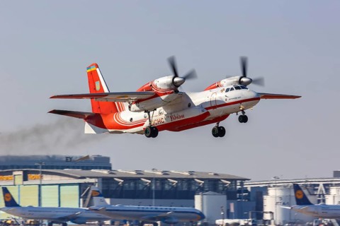Ukraine Antonov An-32P aircraft with registration 32 Black at Stuttgart airport