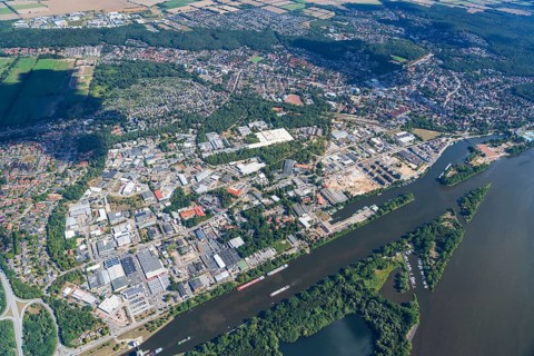 Aerial view of the Geesthacht industrial estate