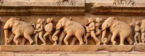 Stone carving bas relief panorama