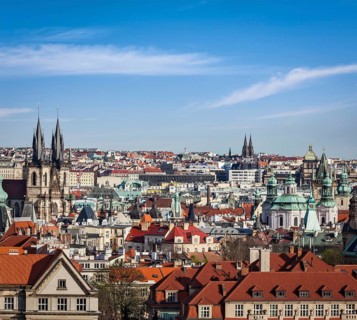 Aerial view of Prague
