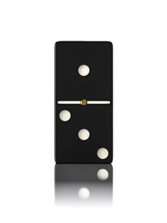 Domino game bone close up isolated on white
