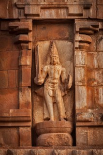 Ancient bas relief. Brihadishwara Temple. Tanjore