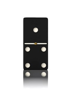 Domino game bone close up isolated on white