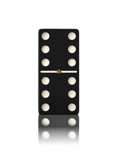 Domino game bone close up isolated on white
