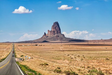 Eroded volcano El Capitan on a plateau