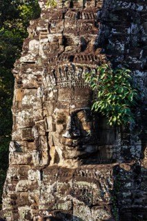 Ancient stone face of Bayon temple