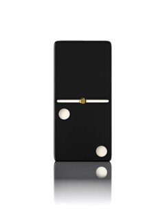 Domino game bone close up isolated on white