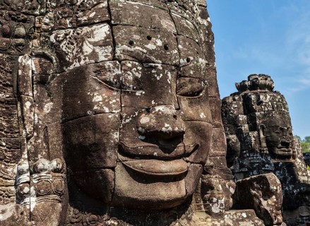 Ancient stone faces of Bayon temple