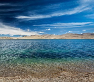 Tso Moriri lake in Himalayas
