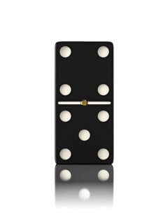 Domino game bone close up isolated on white