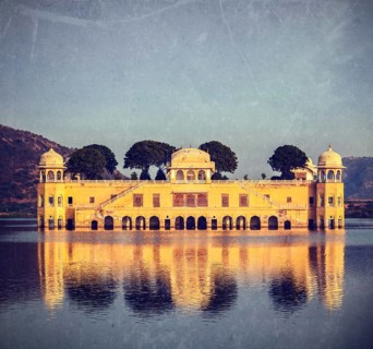 Vintage retro hipster style travel image of Rajasthan landmark