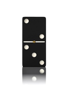 Domino game bone close up isolated on white