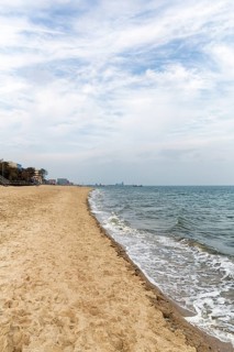 Deserted south beach in autumn