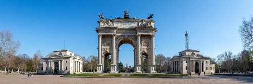 Arco Della Pace Milano Peace Arch Triumphal Arch Gate Travel City Panorama in Milan