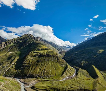 Himalayan valley in Himalayas. Lahaul valley