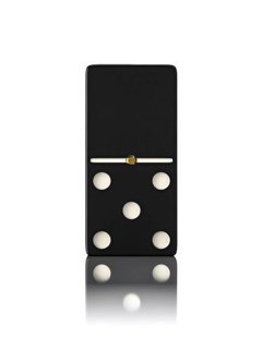 Domino game bone close up isolated on white