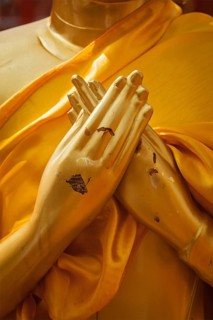 Buddha statue hands in Vajrapradama Mudra