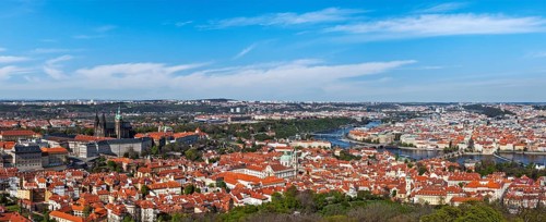Panorama view of Prague from Prague Castle. Prague