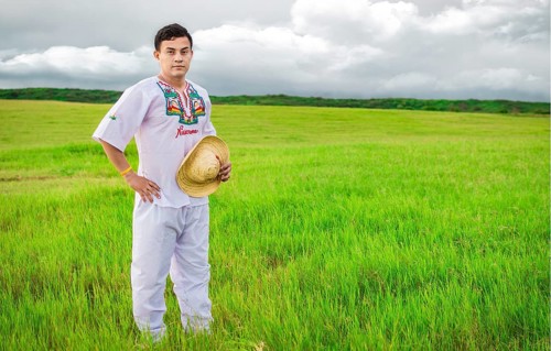 Man wearing Central American folk costume