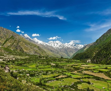 Valley in Himalayas. Sangla valley