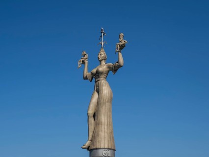 Statue of Imperia at the harbour entrance of Constance