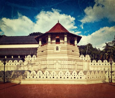 Vintage retro hipster style travel image of very important Buddhist shrine