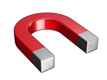 Horseshoe magnet isolated on white background
