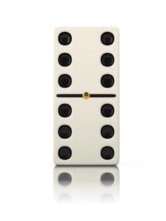 Domino game bone close up isolated on white