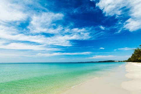 Sihanoukville beach with beautiful sky cloudscape