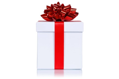 Birthday Christmas Gift Christmas present Birthday gift box white cut out isolated in Stuttgart