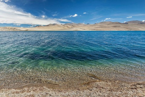 Tso Moriri lake in Himalayas