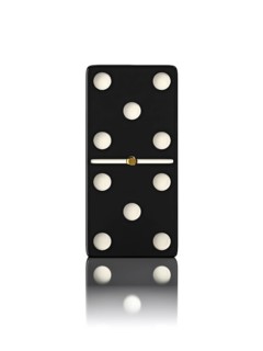 Domino game bone close up isolated on white