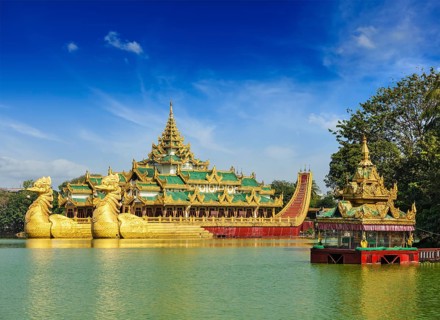 Yangon icon landmark and tourist attraction Karaweik