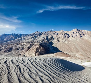 Sand dunes in Himalayas. Hunder
