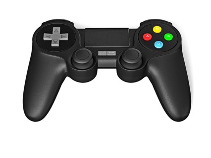 Gamepad joypad for video game console isolated on white background with reflection