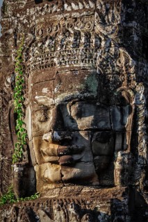 Ancient stone face of Bayon temple