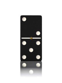 Domino game bone close up isolated on white