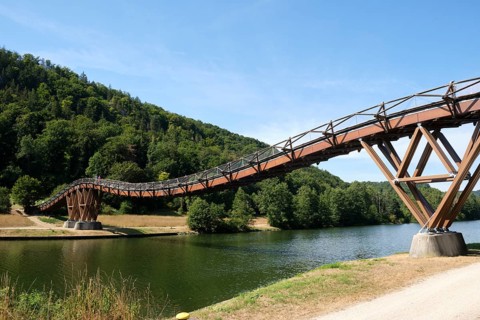 Wooden bridge near Essing over the Main-Danube Canal