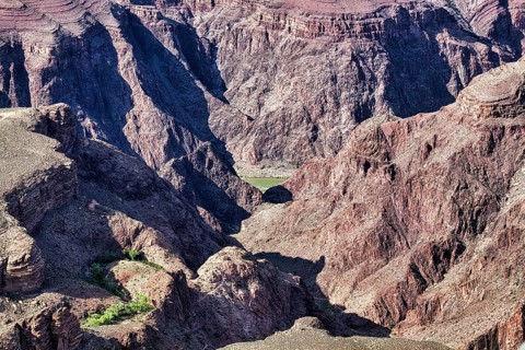 Rock formations overlooking the Colorado River