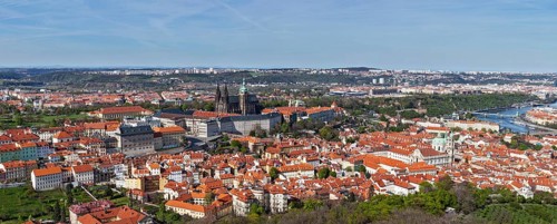 Aerial panorama of Hradchany: the Saint Vitus