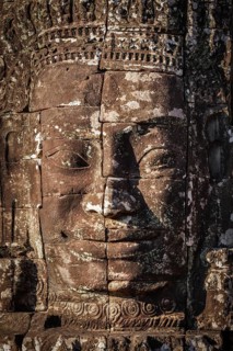 Ancient stone face of Bayon temple
