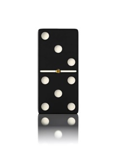 Domino game bone close up isolated on white