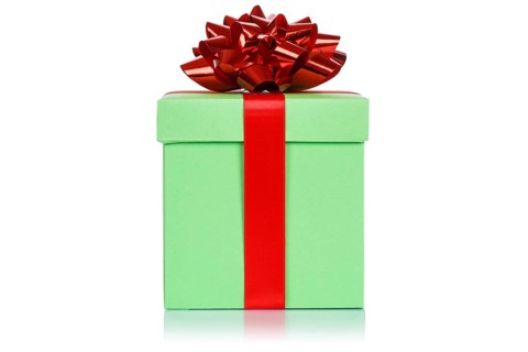 Birthday Christmas Gift Christmas Present Birthday Gift Box Light Green Free Plate Isolated