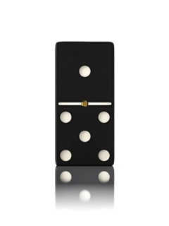 Domino game bone close up isolated on white
