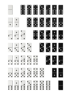 Domino sets black and whie isolated on white background