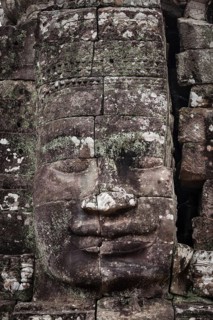 Ancient stone face of Bayon temple